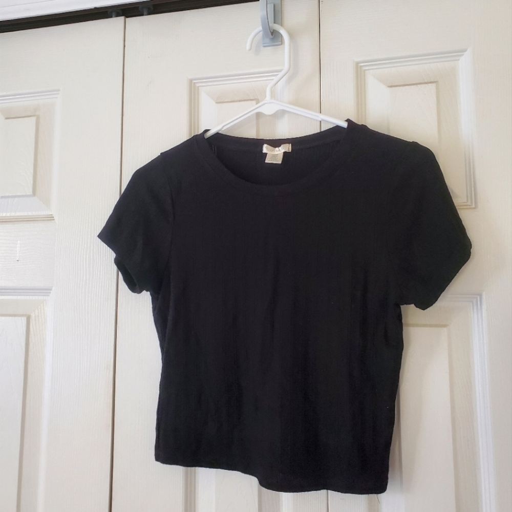 Forever 21 Ribbed Black Crop Top